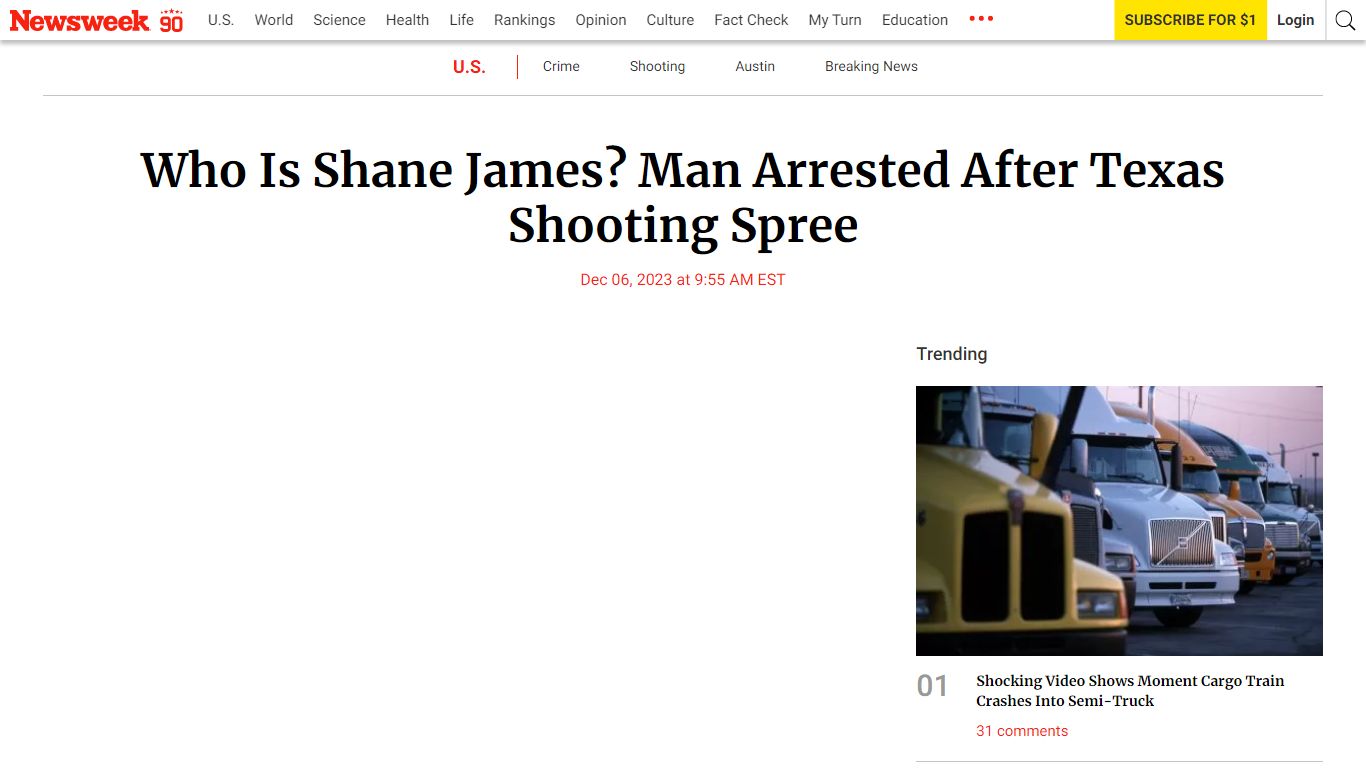 Who Is Shane James? Man Arrested After Texas Shooting Spree - Newsweek